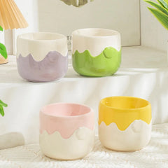 Creative Ceramic Anti-Overturning Food Drinking Water Bowls Cervical Spine Cute Eggshell Pattern Pet Dog and Cat Bowl - PeticaDeals