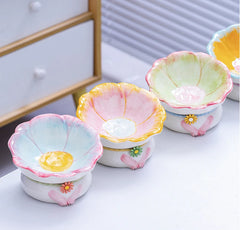 Creative Ceramic Protection for Cervical Spine Anti-Tipping High-Legged Flower-Shaped Dog Cat - PeticaDeals