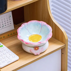 Creative Ceramic Protection for Cervical Spine Anti-Tipping High-Legged Flower-Shaped Dog Cat - PeticaDeals