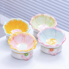 Creative Ceramic Protection for Cervical Spine Anti-Tipping High-Legged Flower-Shaped Dog Cat - PeticaDeals