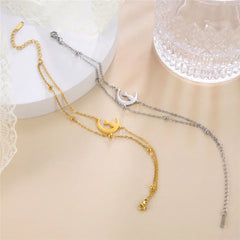 Crescent Moon Cute Cat Bracelets on Hand for Women Stainless Steel Charm Bracelets - PeticaDeals