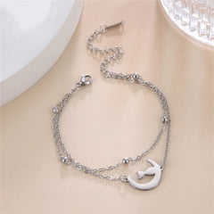 Crescent Moon Cute Cat Bracelets on Hand for Women Stainless Steel Charm Bracelets - PeticaDeals