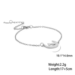Crescent Moon Cute Cat Bracelets on Hand for Women Stainless Steel Charm Bracelets - PeticaDeals