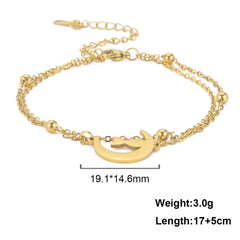 Crescent Moon Cute Cat Bracelets on Hand for Women Stainless Steel Charm Bracelets - PeticaDeals