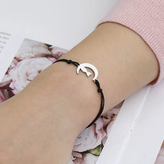Crescent Moon Cute Cat Bracelets on Hand for Women Stainless Steel Charm Bracelets - PeticaDeals