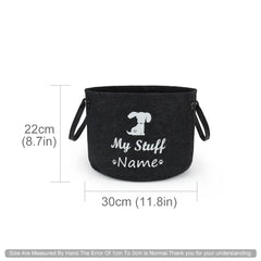 Custom Name Pet Toy Storage Basket - PeticaDeals