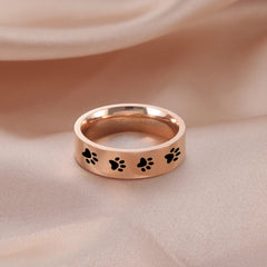 Cute Animal Paw Rings for Girl Cat Footprints Finger Ring Stainless Steel Jewelry - PeticaDeals
