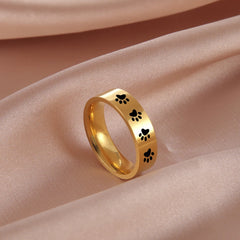 Cute Animal Paw Rings for Girl Cat Footprints Finger Ring Stainless Steel Jewelry - PeticaDeals