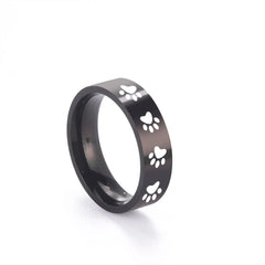 Cute Animal Paw Rings for Girl Cat Footprints Finger Ring Stainless Steel Jewelry - PeticaDeals