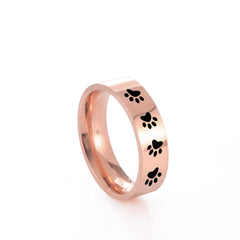 Cute Animal Paw Rings for Girl Cat Footprints Finger Ring Stainless Steel Jewelry - PeticaDeals