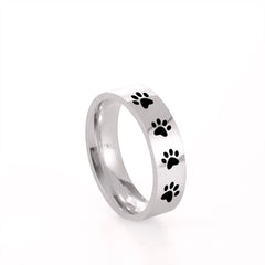 Cute Animal Paw Rings for Girl Cat Footprints Finger Ring Stainless Steel Jewelry - PeticaDeals