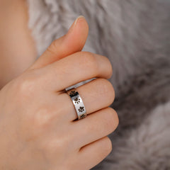 Cute Animal Paw Rings for Girl Cat Footprints Finger Ring Stainless Steel Jewelry - PeticaDeals