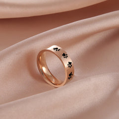 Cute Animal Paw Rings for Girl Cat Footprints Finger Ring Stainless Steel Jewelry - PeticaDeals