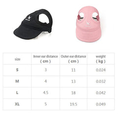 Cute Baseball Cap with Ear Holes for Large Medium Small Dogs - PeticaDeals
