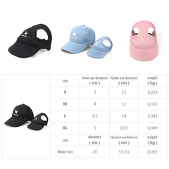 Cute Baseball Cap with Ear Holes for Large Medium Small Dogs - PeticaDeals