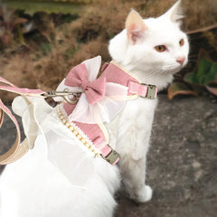 Cute Bowknot Cat Harness Leash - PeticaDeals