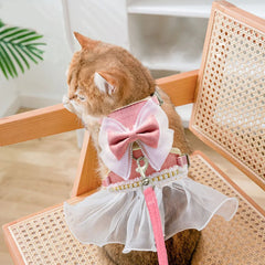 Cute Bowknot Cat Harness Leash - PeticaDeals