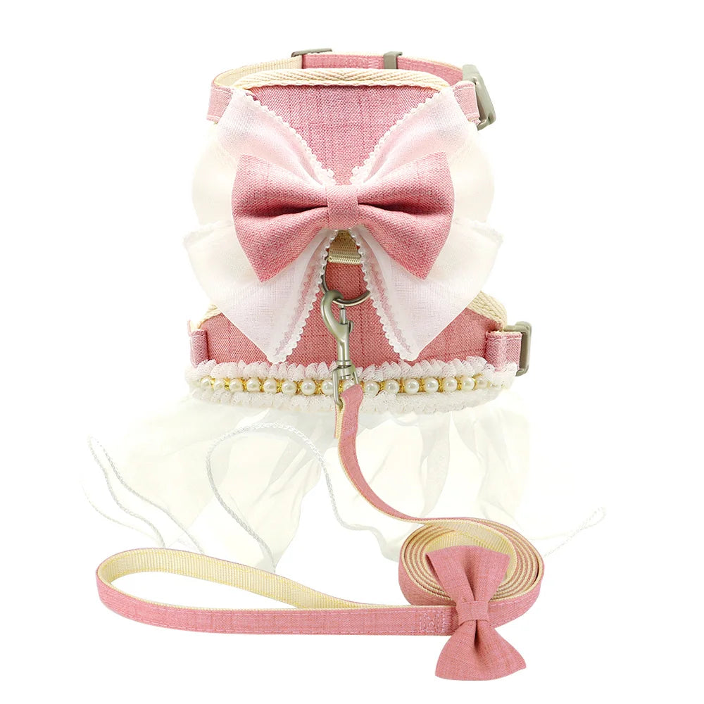 Cute Bowknot Cat Harness Leash - PeticaDeals