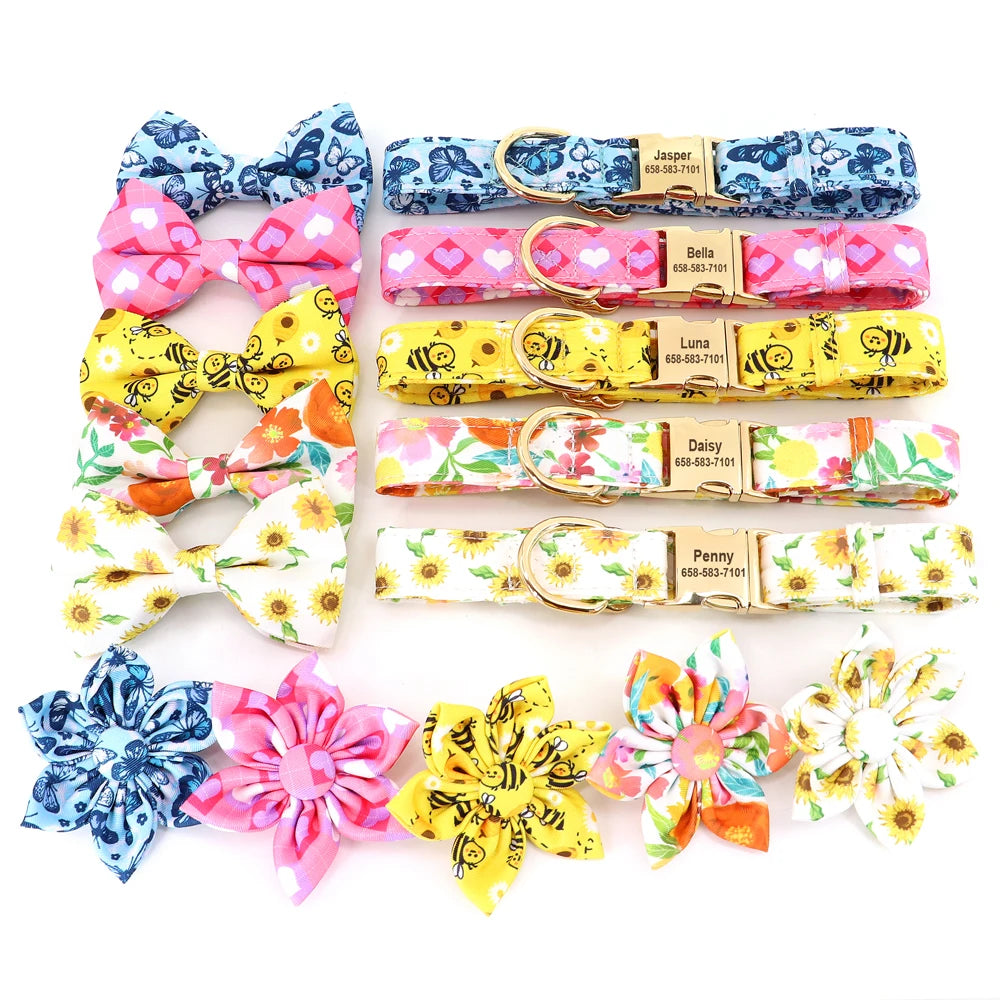 Cute Bowknot Flower Pet ID Collars - PeticaDeals