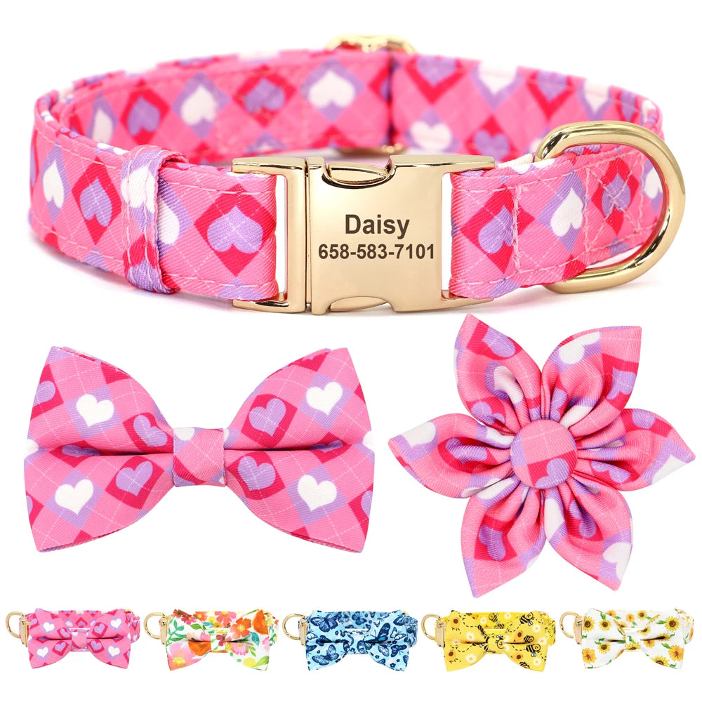 Cute Bowknot Flower Pet ID Collars - PeticaDeals