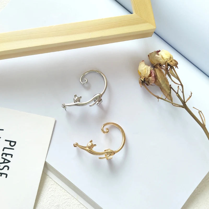 Cute Cat Clip-On Earrings for Women Orecchini - PeticaDeals