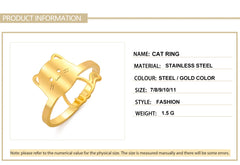 Cute Cat Kitten Ring for Girls Stainless Steel Finger Rings Fashion Animal Jewelry - PeticaDeals