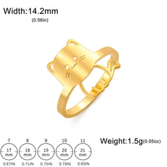 Cute Cat Kitten Ring for Girls Stainless Steel Finger Rings Fashion Animal Jewelry - PeticaDeals