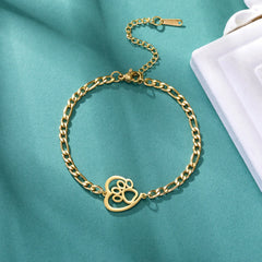 Cute Cat Paw Heart Charm Bracelet for Women & Men of Stainless Steel - PeticaDeals