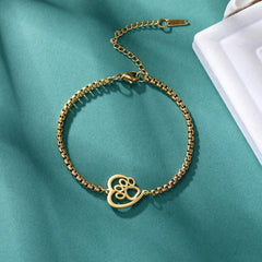 Cute Cat Paw Heart Charm Bracelet for Women & Men of Stainless Steel - PeticaDeals