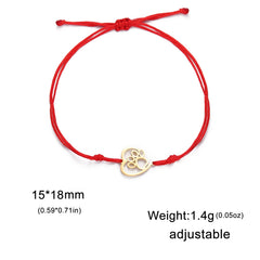 Cute Cat Paw Heart Charm Bracelet for Women & Men of Stainless Steel - PeticaDeals
