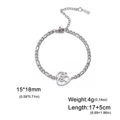 Cute Cat Paw Heart Charm Bracelet for Women & Men of Stainless Steel - PeticaDeals
