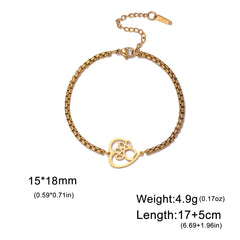 Cute Cat Paw Heart Charm Bracelet for Women & Men of Stainless Steel - PeticaDeals