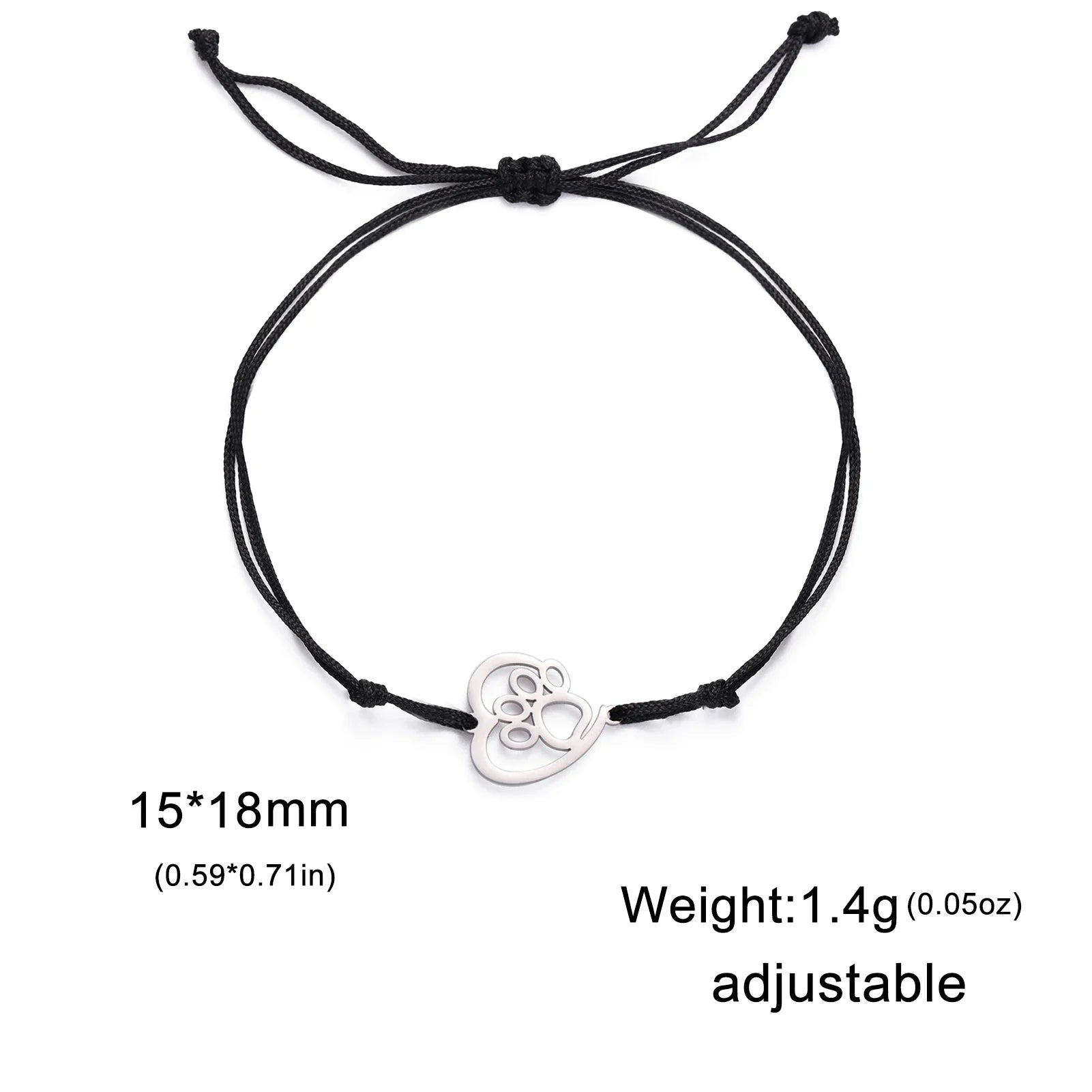 Cute Cat Paw Heart Charm Bracelet for Women & Men of Stainless Steel - PeticaDeals