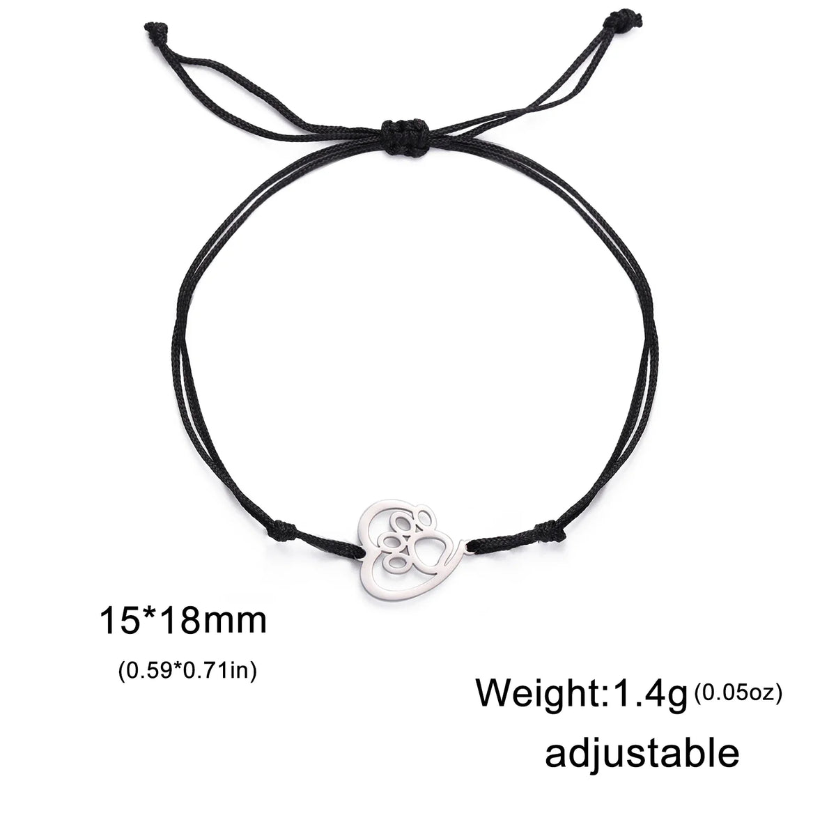 Cute Cat Paw Heart Charm Bracelet for Women & Men of Stainless Steel - PeticaDeals