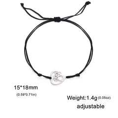 Cute Cat Paw Heart Charm Bracelet for Women & Men of Stainless Steel - PeticaDeals