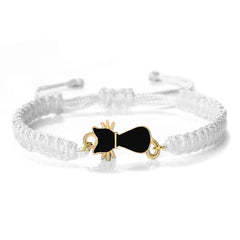Cute Cat Pendant Braided Bracelet Colorful String Couple Bangles Chain Handmade Yoga Healing Jewelry - PeticaDeals