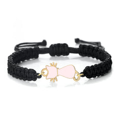 Cute Cat Pendant Braided Bracelet Colorful String Couple Bangles Chain Handmade Yoga Healing Jewelry - PeticaDeals