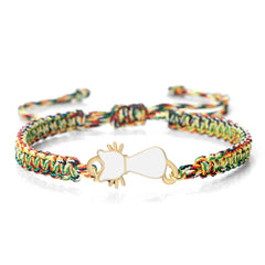 Cute Cat Pendant Braided Bracelet Colorful String Couple Bangles Chain Handmade Yoga Healing Jewelry - PeticaDeals