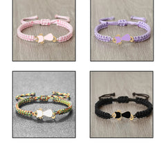 Cute Cat Pendant Braided Bracelet Colorful String Couple Bangles Chain Handmade Yoga Healing Jewelry - PeticaDeals