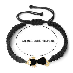Cute Cat Pendant Braided Bracelet Colorful String Couple Bangles Chain Handmade Yoga Healing Jewelry - PeticaDeals
