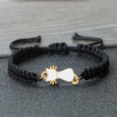 Cute Cat Pendant Braided Bracelet Colorful String Couple Bangles Chain Handmade Yoga Healing Jewelry - PeticaDeals
