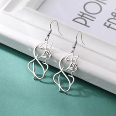 Cute Cat and Dog Dangle Earrings for Girls Stainless Steel Lovely Kitten Animal Drop Earring Fashion Jewelry - PeticaDeals