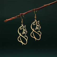 Cute Cat and Dog Dangle Earrings for Girls Stainless Steel Lovely Kitten Animal Drop Earring Fashion Jewelry - PeticaDeals