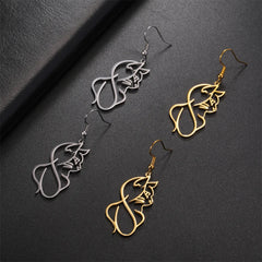Cute Cat and Dog Dangle Earrings for Girls Stainless Steel Lovely Kitten Animal Drop Earring Fashion Jewelry - PeticaDeals