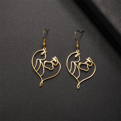 Cute Cat and Dog Dangle Earrings for Girls Stainless Steel Lovely Kitten Animal Drop Earring Fashion Jewelry - PeticaDeals