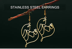 Cute Cat and Dog Dangle Earrings for Girls Stainless Steel Lovely Kitten Animal Drop Earring Fashion Jewelry - PeticaDeals