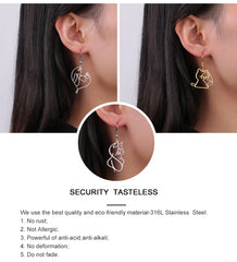 Cute Cat and Dog Dangle Earrings for Girls Stainless Steel Lovely Kitten Animal Drop Earring Fashion Jewelry - PeticaDeals