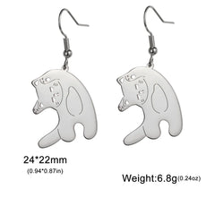 Cute Cat and Dog Dangle Earrings for Girls Stainless Steel Lovely Kitten Animal Drop Earring Fashion Jewelry - PeticaDeals