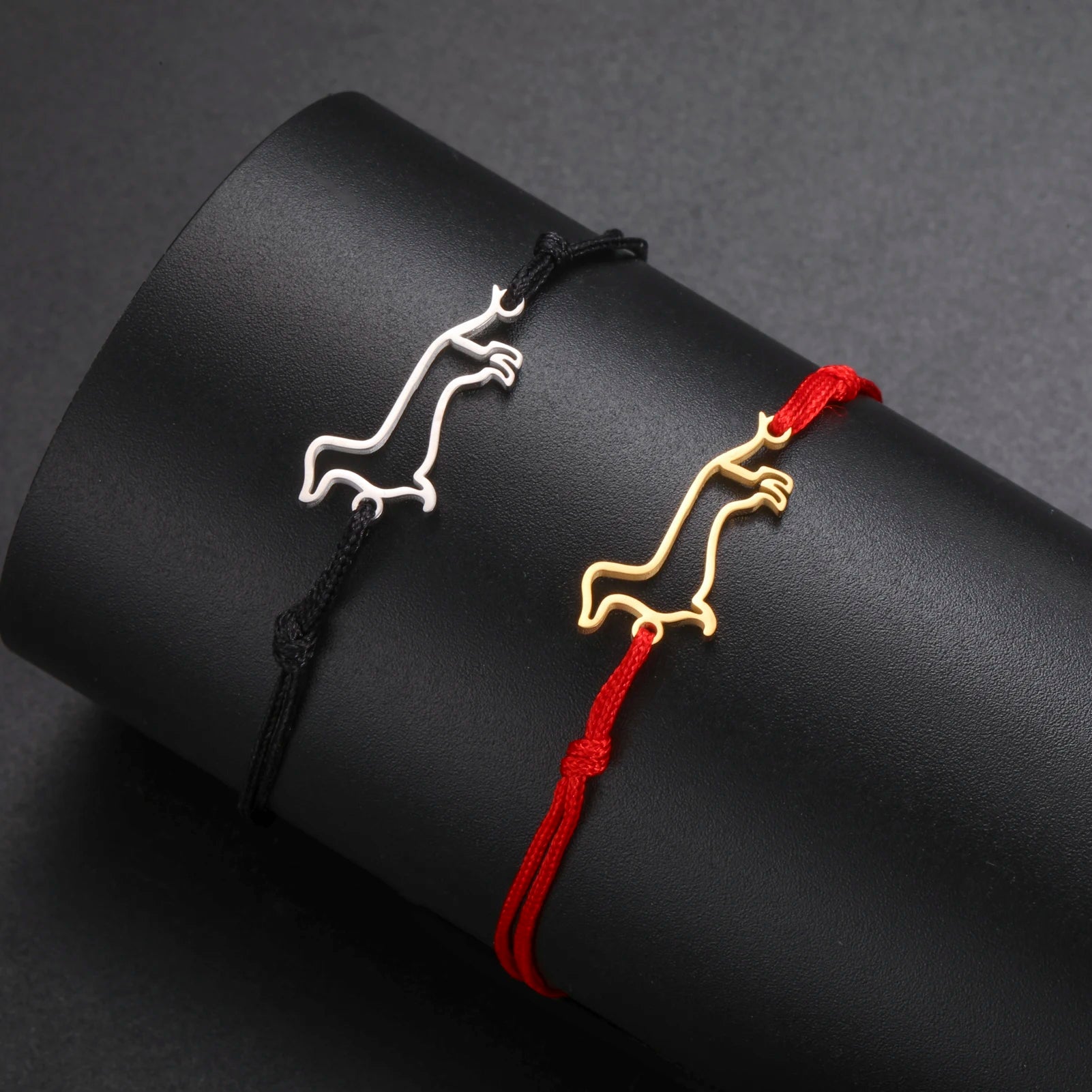 Cute Dachshund Dog Pendant Bracelet Stainless Steel Women's Hollow Summer Beach Pet Lover - PeticaDeals