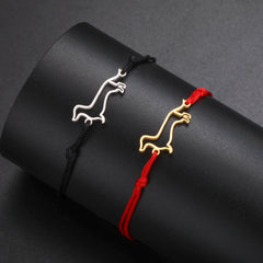 Cute Dachshund Dog Pendant Bracelet Stainless Steel Women's Hollow Summer Beach Pet Lover - PeticaDeals